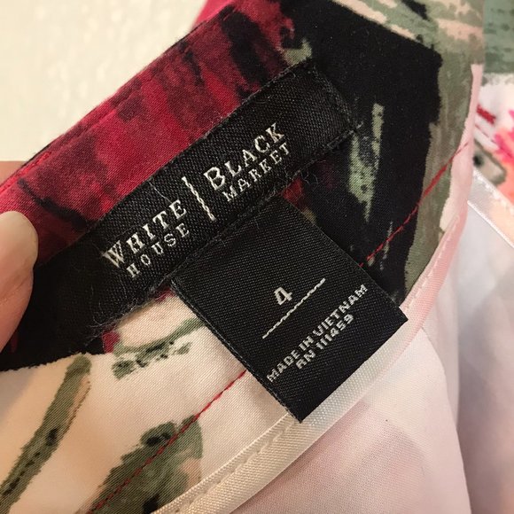 WHBM Pink Floral High Rise A-Line Skirt - Picture 5 of 9